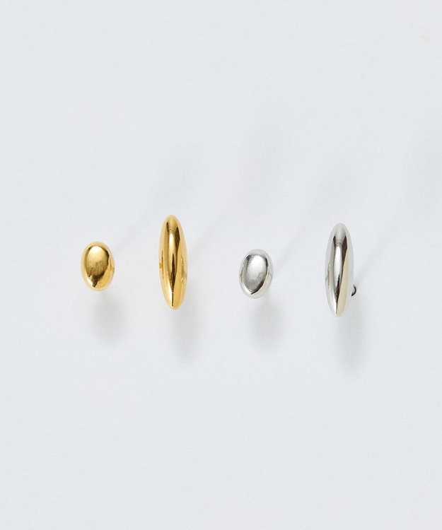 Phoebe 【金属アレルギー対応】メタルオーバルグレースピアス(片耳)　ゴールド/サージカルステンレス ゴールド