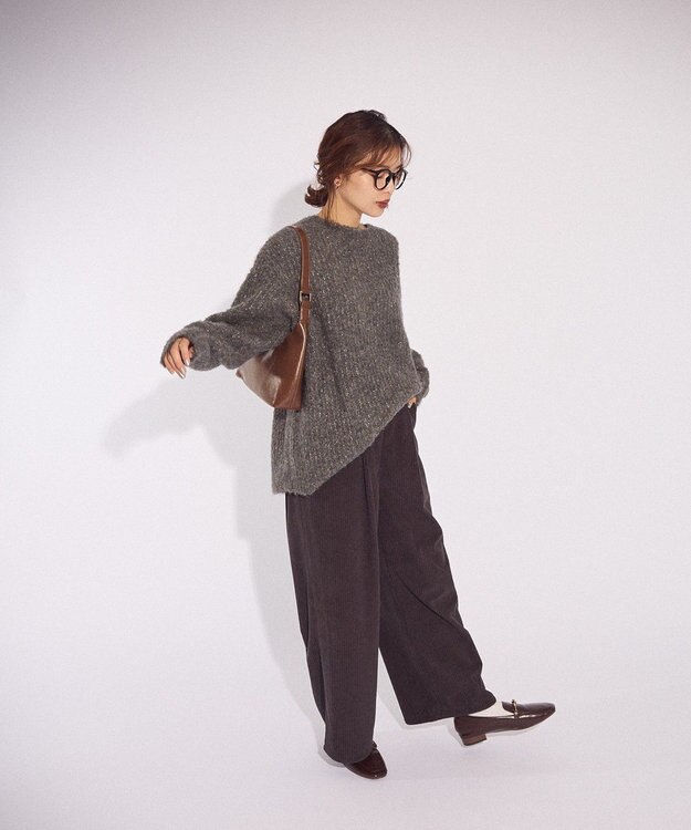 Green Parks ブークレＭＩＸニットチュニック Gray