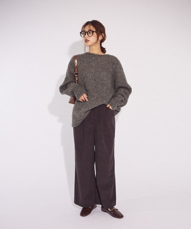 Green Parks ブークレＭＩＸニットチュニック Gray