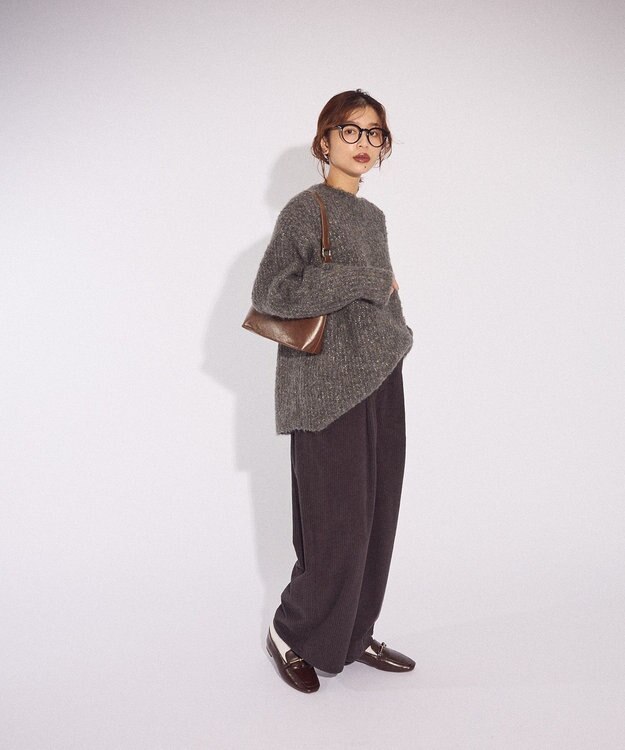 Green Parks ブークレＭＩＸニットチュニック Gray