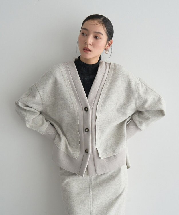 YECCA VECCA ラメ混ハイネックリブニット Black