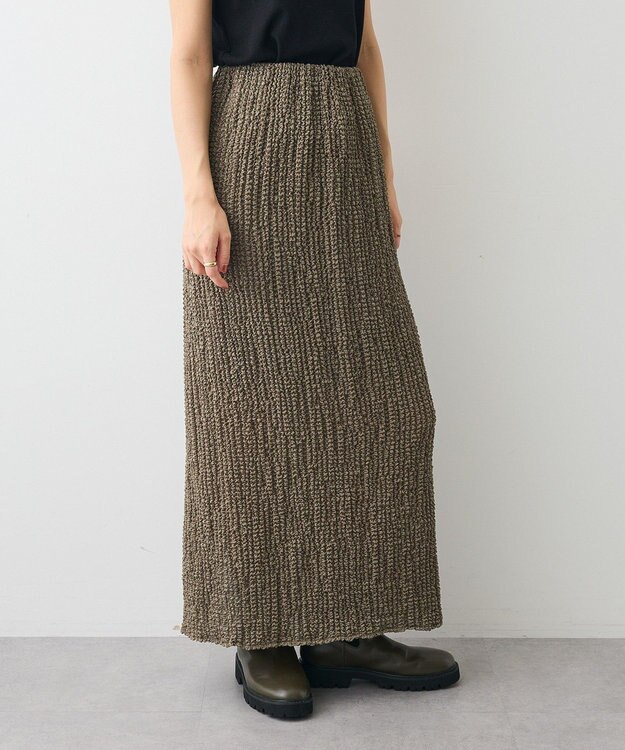 CRAFT STANDARD BOUTIQUE シャーリングジャガードスカート Khaki