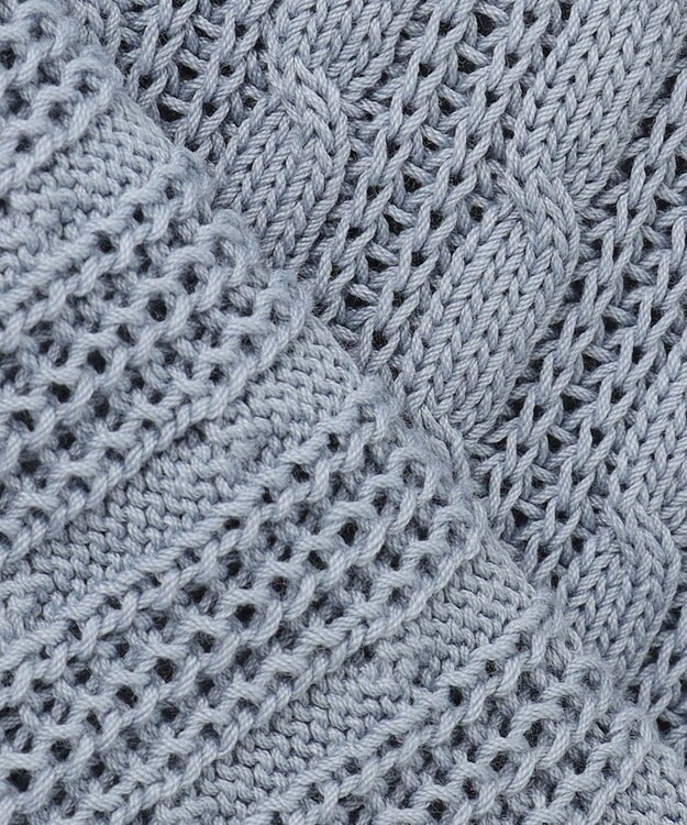 J.PRESS LADIES L 【洗える】 ギザマーセライズコットン ニット ダルブルー系