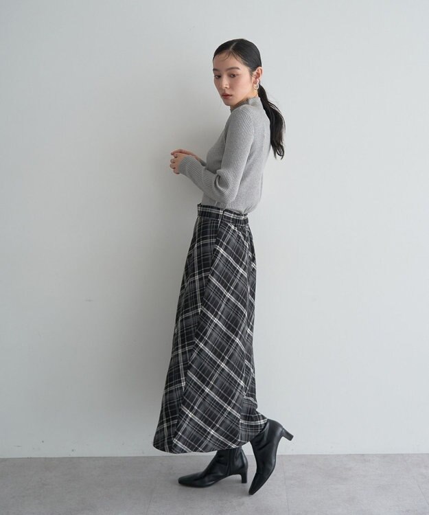 YECCA VECCA ラメ混ハイネックリブニット Gray