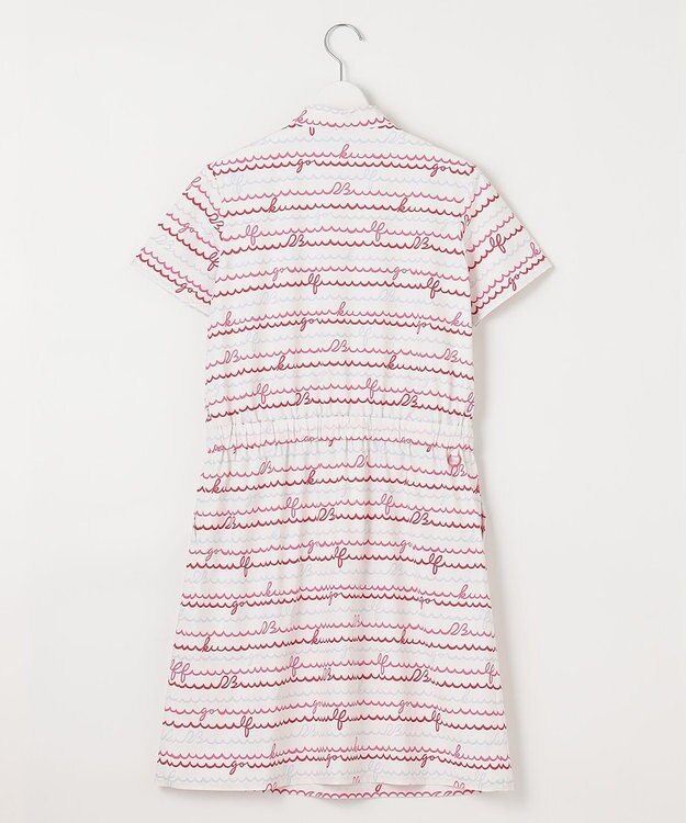 23区GOLF 機能素材で快適なラウンドを【WOMEN】ウェーブロゴ柄 ワンピース ピンク系5