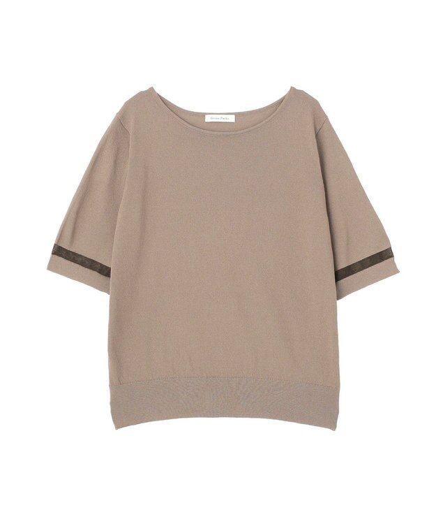 Green Parks 袖シアーニットプルオーバー Mocha