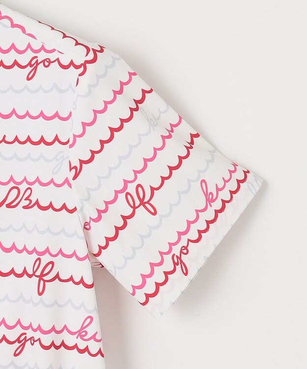 23区GOLF 機能素材で快適なラウンドを【WOMEN】ウェーブロゴ柄 ワンピース ピンク系5