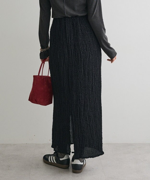 CRAFT STANDARD BOUTIQUE シャーリングジャガードスカート Black