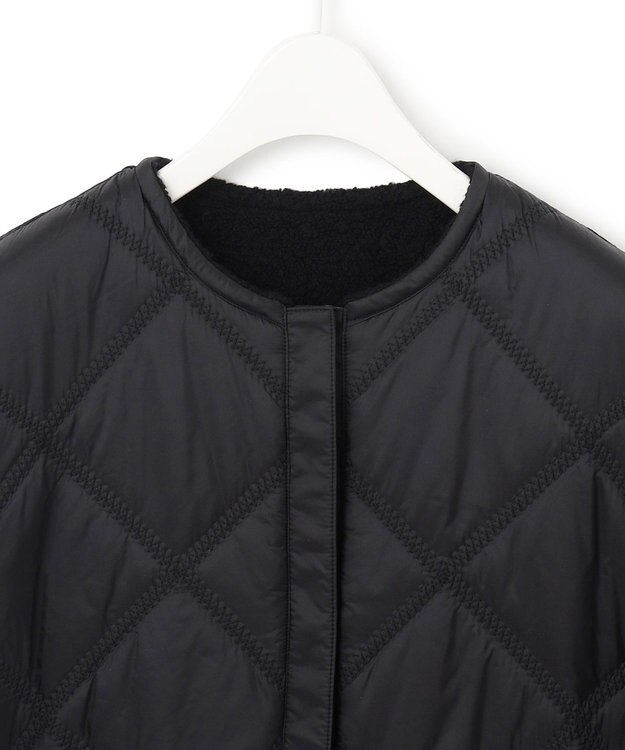 ICB 【リバーシブル着用可能】 ウールパイルキルト ミドル丈コート ブラック系