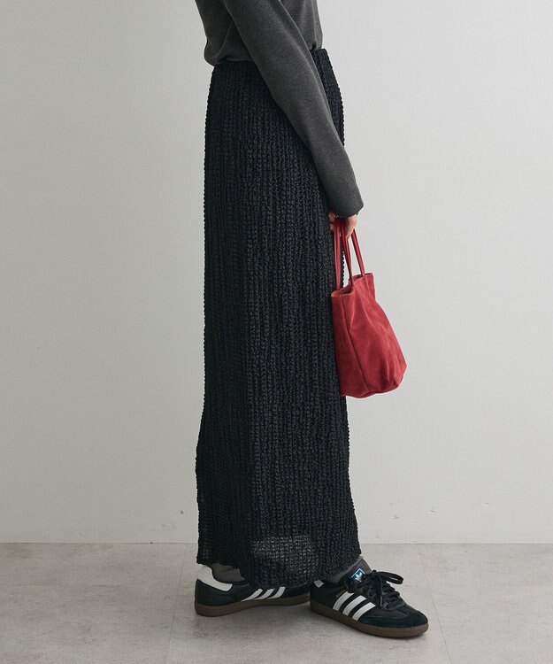 CRAFT STANDARD BOUTIQUE シャーリングジャガードスカート Black