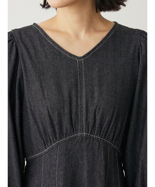 Green Parks ・ＥＬＥＮＣＡＲＥ　ＤＵＥウエストタックデニムワンピース Black