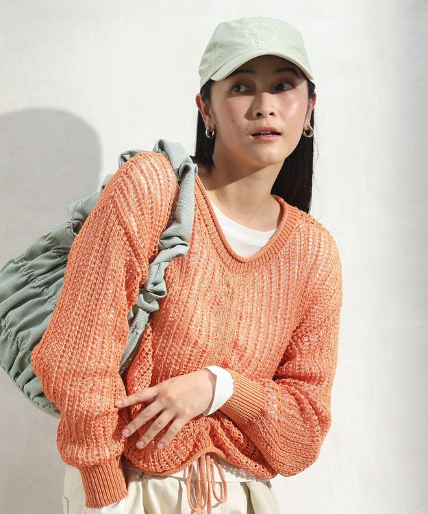 Green Parks ＳＥＴ２点２ｗａｙシャーリングニット＋インナー Orange