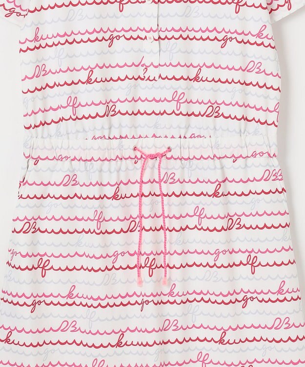 23区GOLF 機能素材で快適なラウンドを【WOMEN】ウェーブロゴ柄 ワンピース ピンク系5