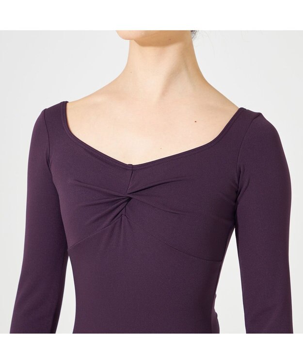 Chacott 8分袖レオタード ブラックベリー