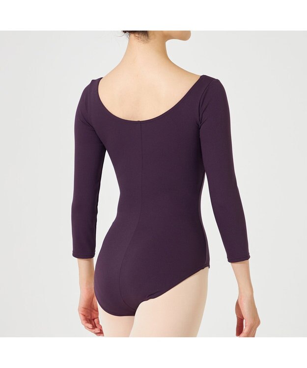 Chacott 8分袖レオタード ブラックベリー