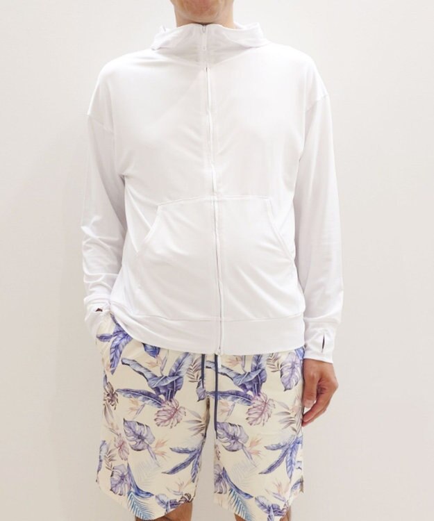 San-ai Resort（三愛水着楽園） 【UNISEX】【【UPF50＋】　ユニセックス　ラッシュパーカー　S・M・L　【San-ai Resort（サンアイリゾート）】 ホワイト