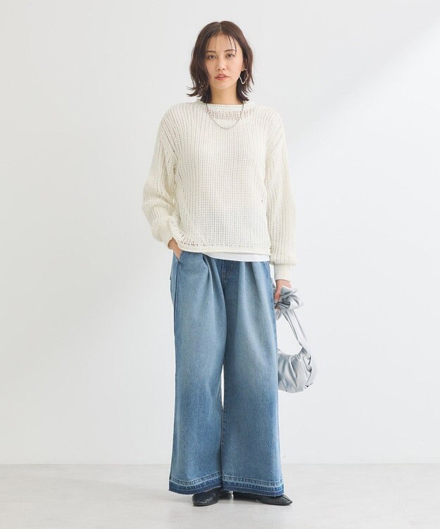 Green Parks ＳＥＴ２点２ｗａｙシャーリングニット＋インナー Off White