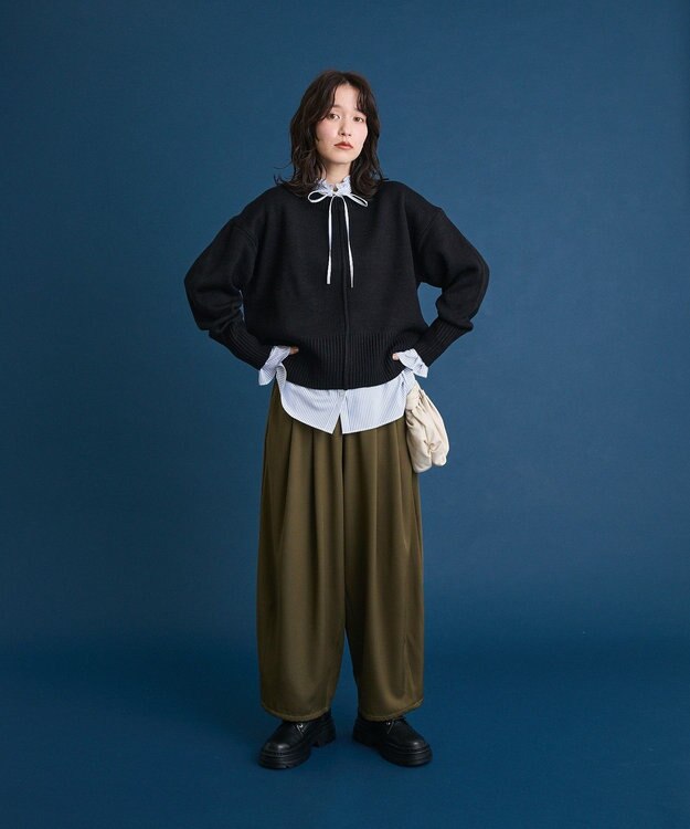 Green Parks こなれ主役ニットプルオーバー Black