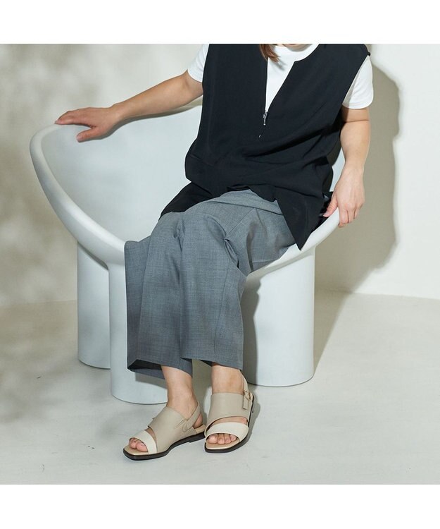 ing <ing>【WEB限定】【３E】ダブルベルトサンダル ベージュカタオシ