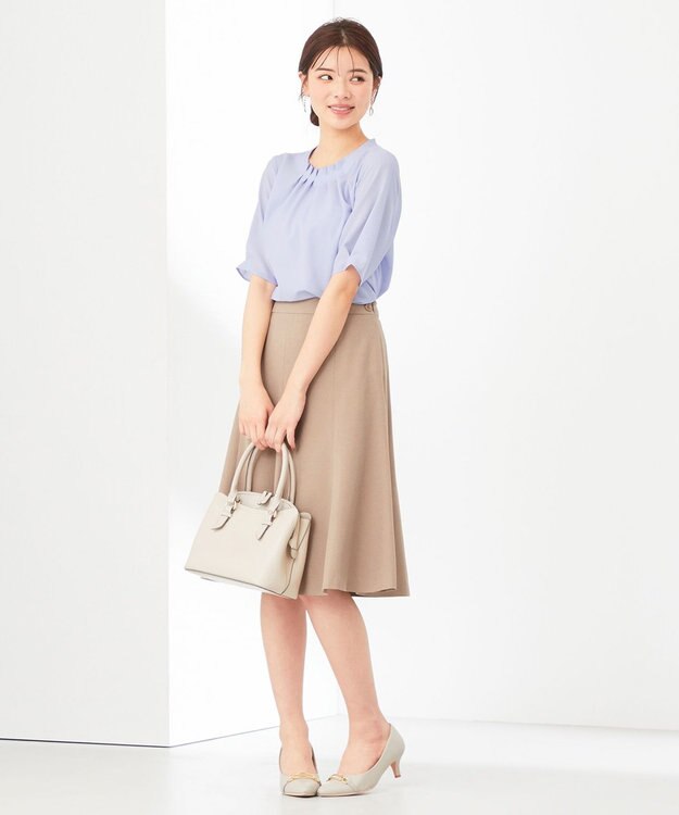 ANY SIS S 【美人百花6月号掲載】シアーストライプ ブラウス ライトブルー