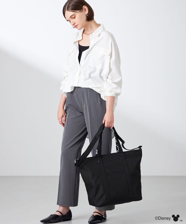 Y'SACCS 【Disney Collection】シルエットプリント2WAYトートバッグ ブラック