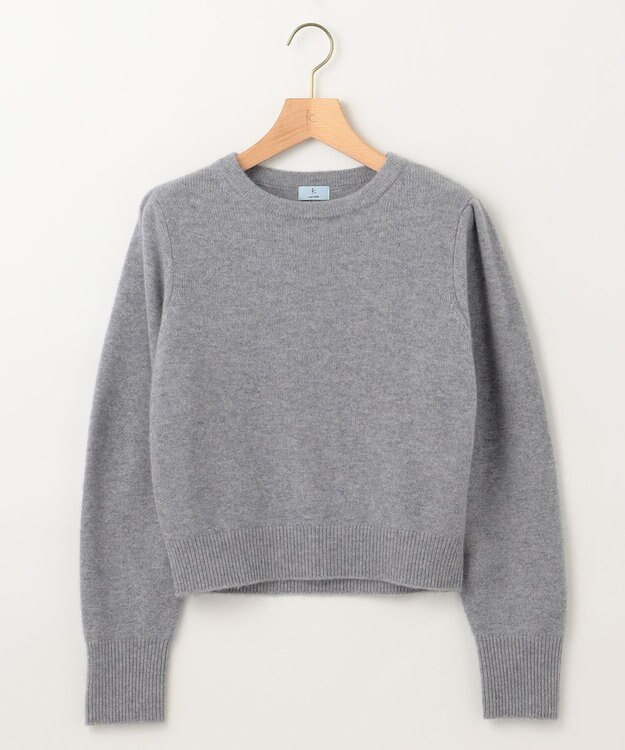 組曲 L 【アンサンブル対応可】ピュアカシミヤクロップド丈ニット ライトグレー系