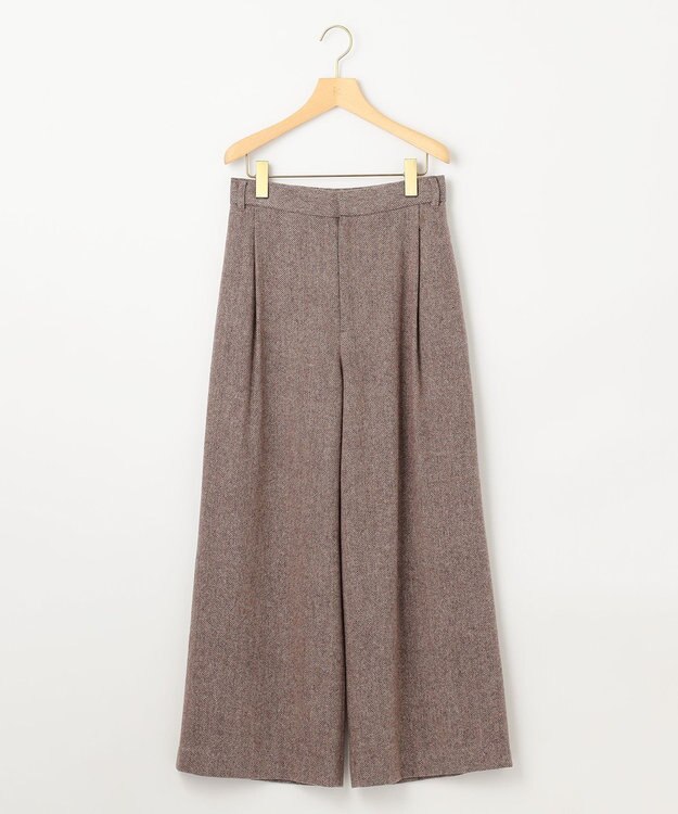 組曲 S ネコアシツィード ワイドパンツ ダークブラウン系