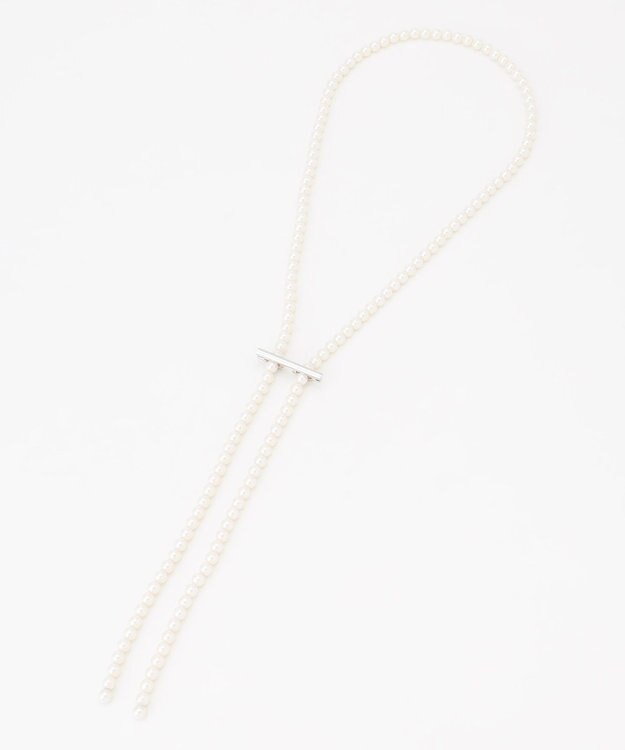 23区 クリップ パール ラリエット ネックレス シルバー系