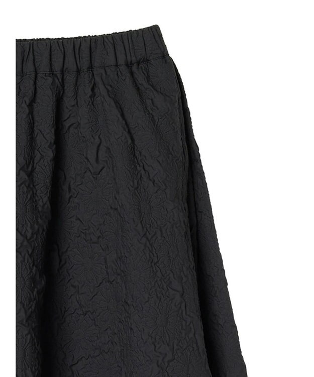 Green Parks ・ｆｕｒｒｙ　ｒａｔｅエンボスサイドタックフレアスカート Black