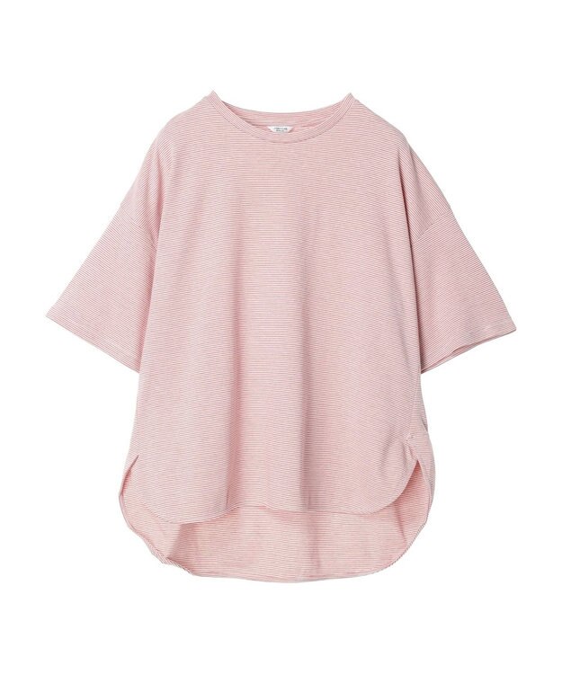 AMERICAN HOLIC 接触冷感裾ラウンドカットプルオーバー Border Pink