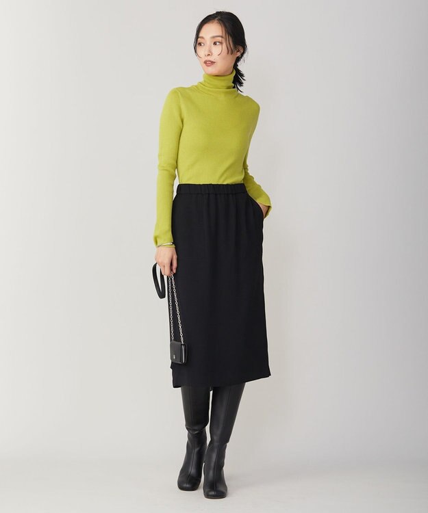 ICB 【洗える】エクストラファインメリノリブ タートルネックニット ペアー系