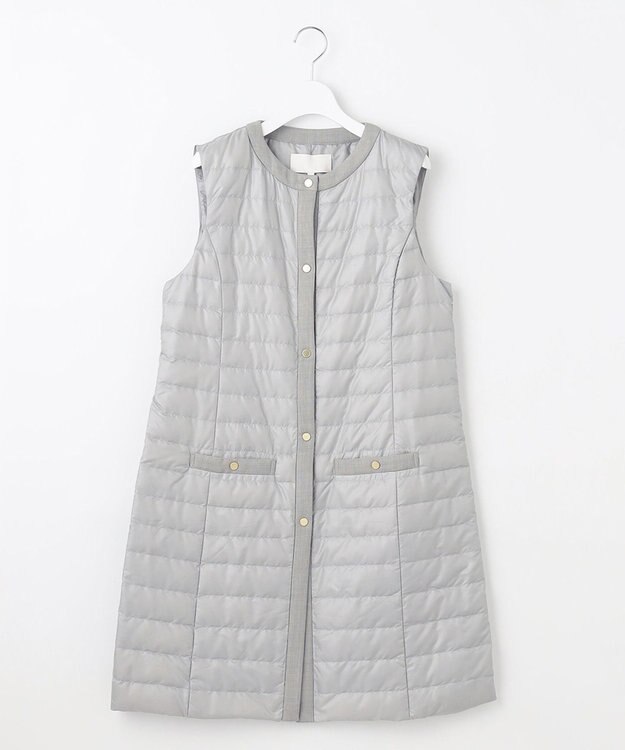 自由区 【洗える】ライトダウン ジレ グレイッシュミント