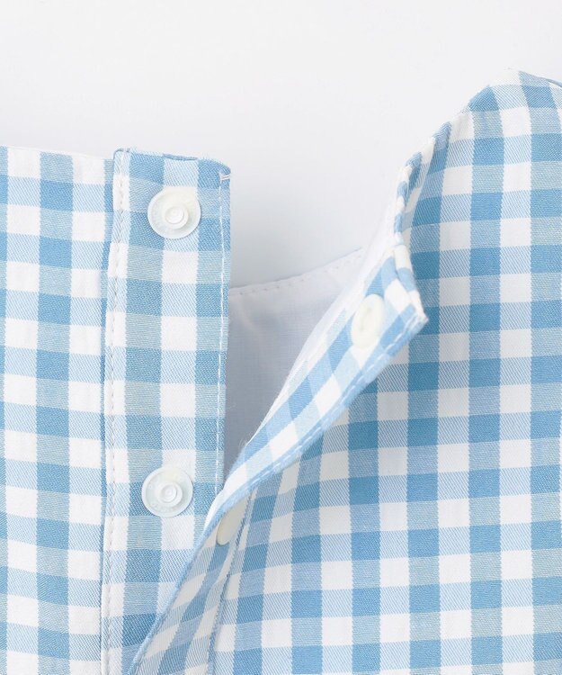 組曲 KIDS 【80-90㎝】ギンガム セットアップ ブルー系3