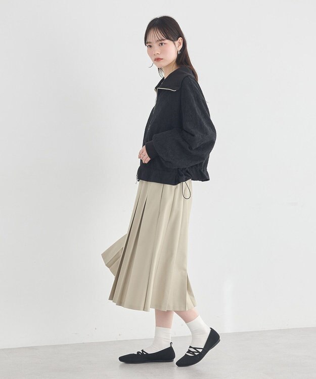 earth music&ecology 【WEB・一部店舗限定】レースリバーシブルブルゾン Black