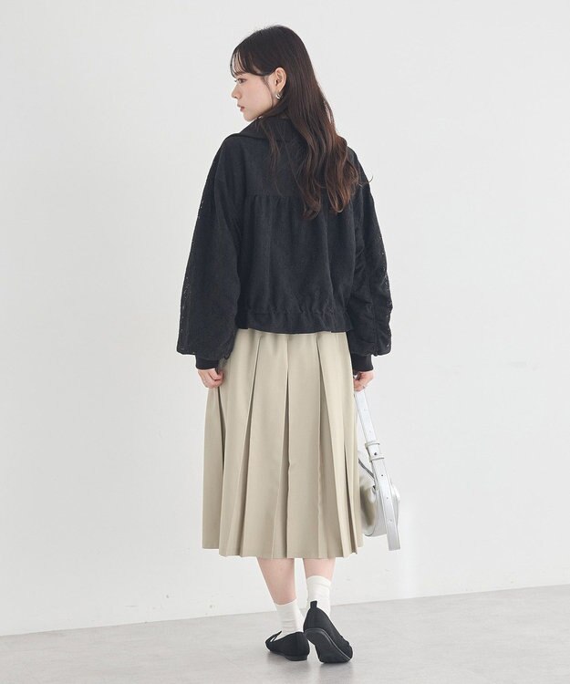 earth music&ecology 【WEB・一部店舗限定】レースリバーシブルブルゾン Black