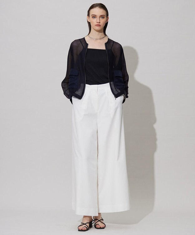 ICB L 【洗える】Ta/Peメッシュ ブルゾン ネイビー系