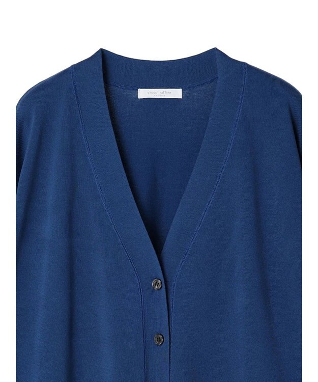 Green Parks 洗える　ステッチ入りＶネックカーディガン Blue