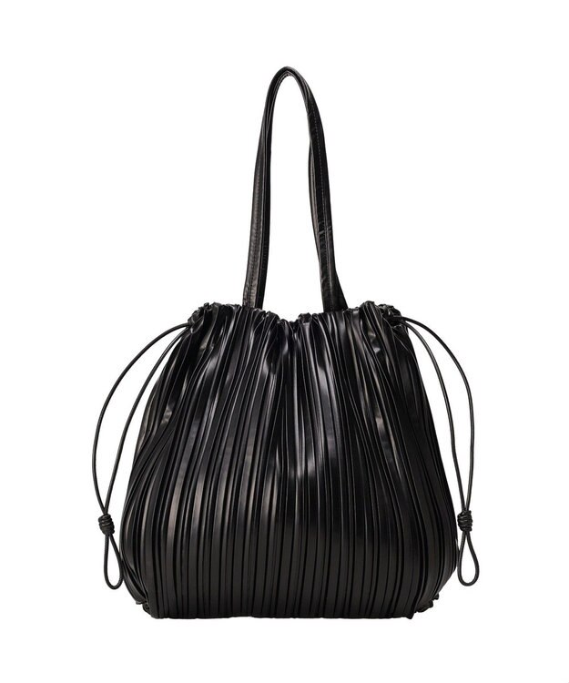 Green Parks プリーツドロストトートバッグ Black