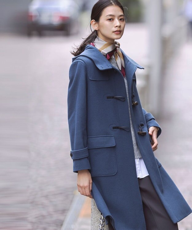 J.PRESS LADIES Jackal 140s ソフトメルトン ダッフルコート ダルブルー系