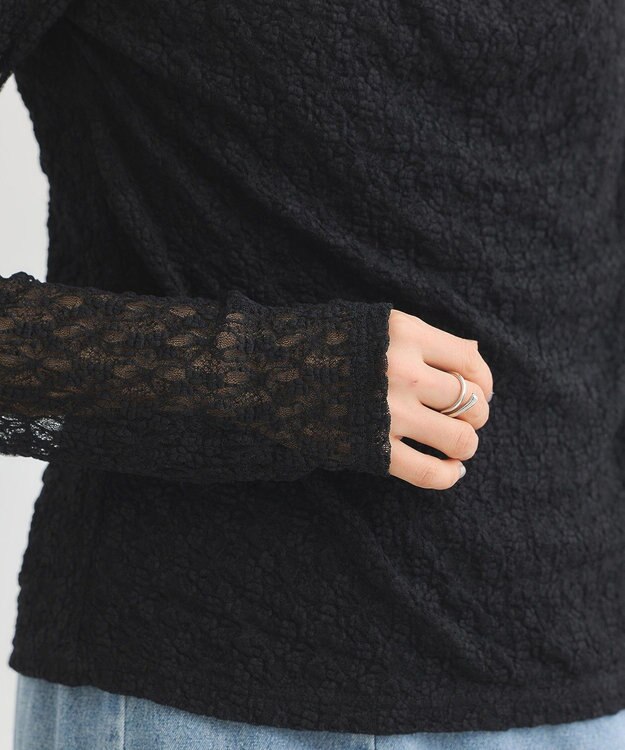 Green Parks ・ＳＵＧＡＲ　ＳＰＯＯＮ　ドレープレースプルオーバ Black