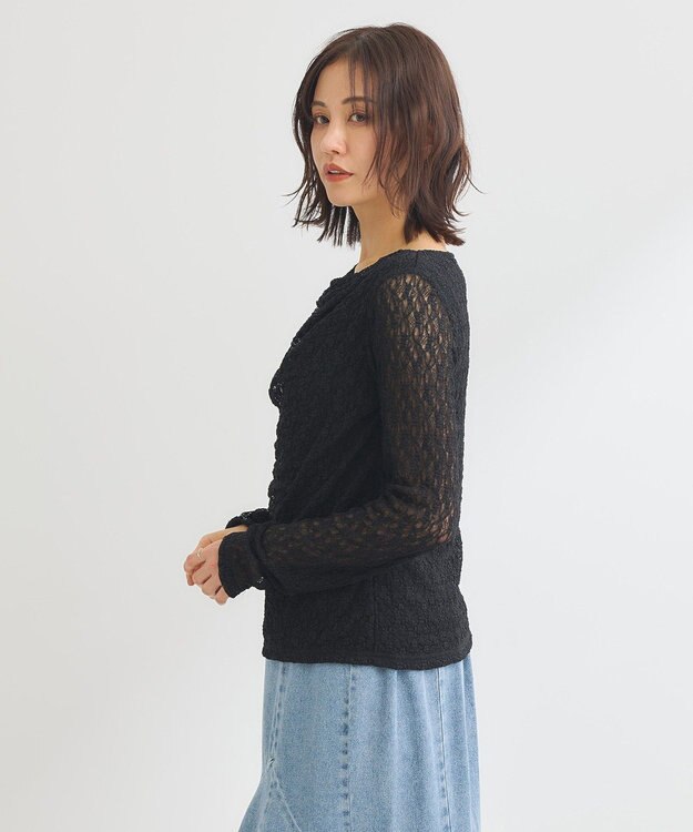 Green Parks ・ＳＵＧＡＲ　ＳＰＯＯＮ　ドレープレースプルオーバ Black