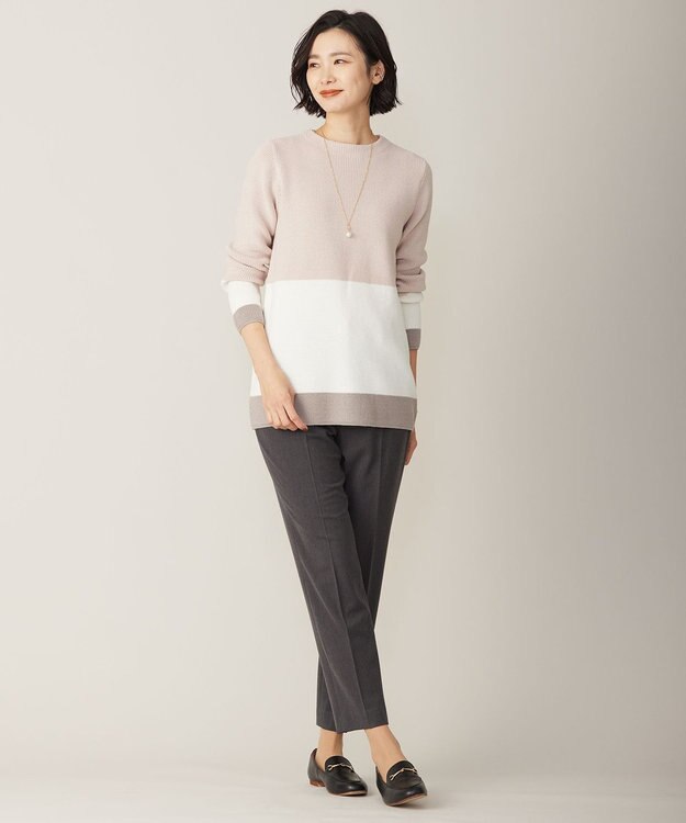 J.PRESS LADIES S 【洗える】2way thermoサキソニー テーパード パンツ グレー系