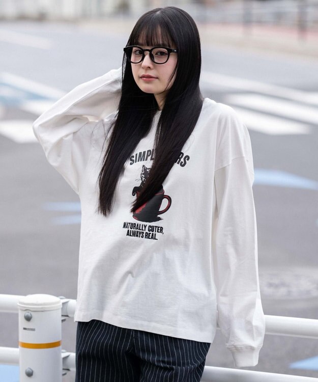 WEGO 【ユニセックス着用ITEM】グラフィックBIG　T（長袖） ホワイト