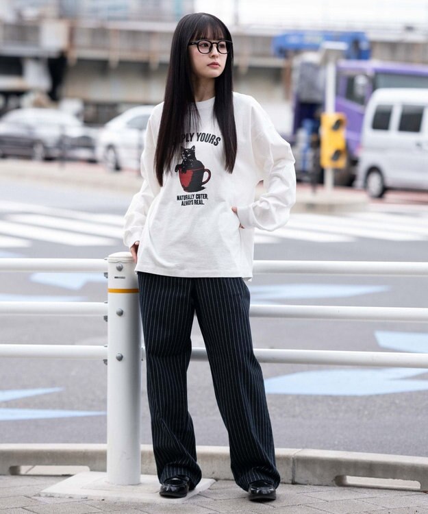 WEGO 【ユニセックス着用ITEM】グラフィックBIG　T（長袖） ホワイト
