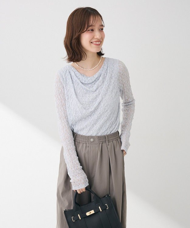 Green Parks ・ＳＵＧＡＲ　ＳＰＯＯＮ　ドレープレースプルオーバ Light Gray