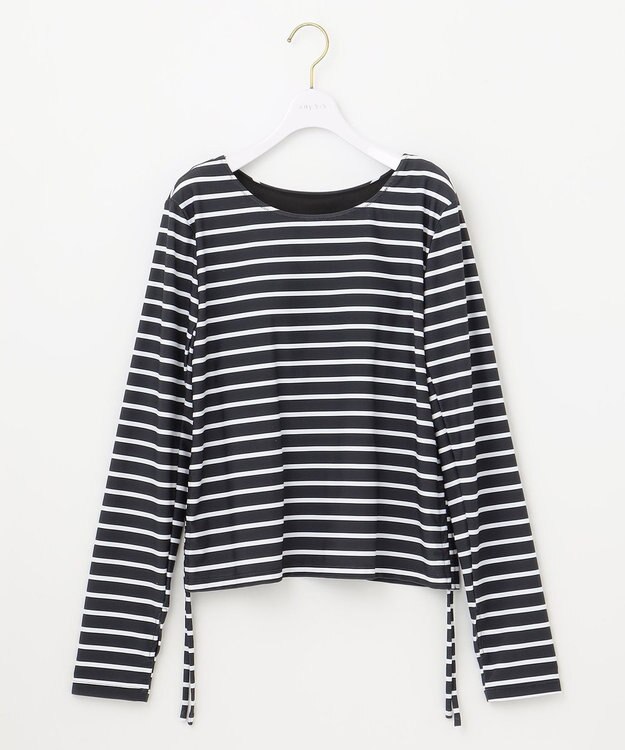 ANY SIS 【3SET】マリン スイムウェア スレート×オフストライプ×ブラック