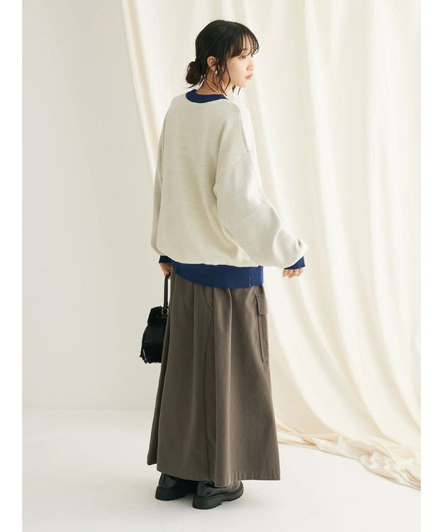 CRAFT STANDARD BOUTIQUE 綿ピーチカーゴスカート Charcoal Gray