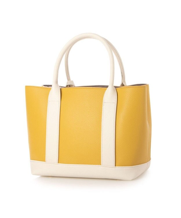 UNBILLION 【テレビ ドラマ着用アイテム】cachecache ショルダー付きパーテーション合成皮革トート イエローミックス