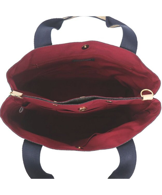 Regalo Felice 【撥水 / 色落ちしないデニム調生地 / ショルダー付】2層トート / REGALO BK(ブラック×ゴールドネイビー)