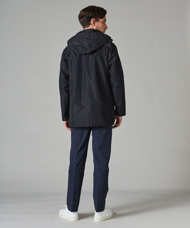 GOTAIRIKU 【ビジネスで着用可】メランジシャンブレー フーデッドブルゾン グレー系